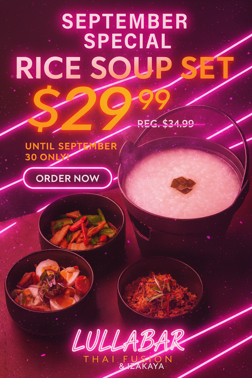 September Rice Soup Set Special at LullaBar